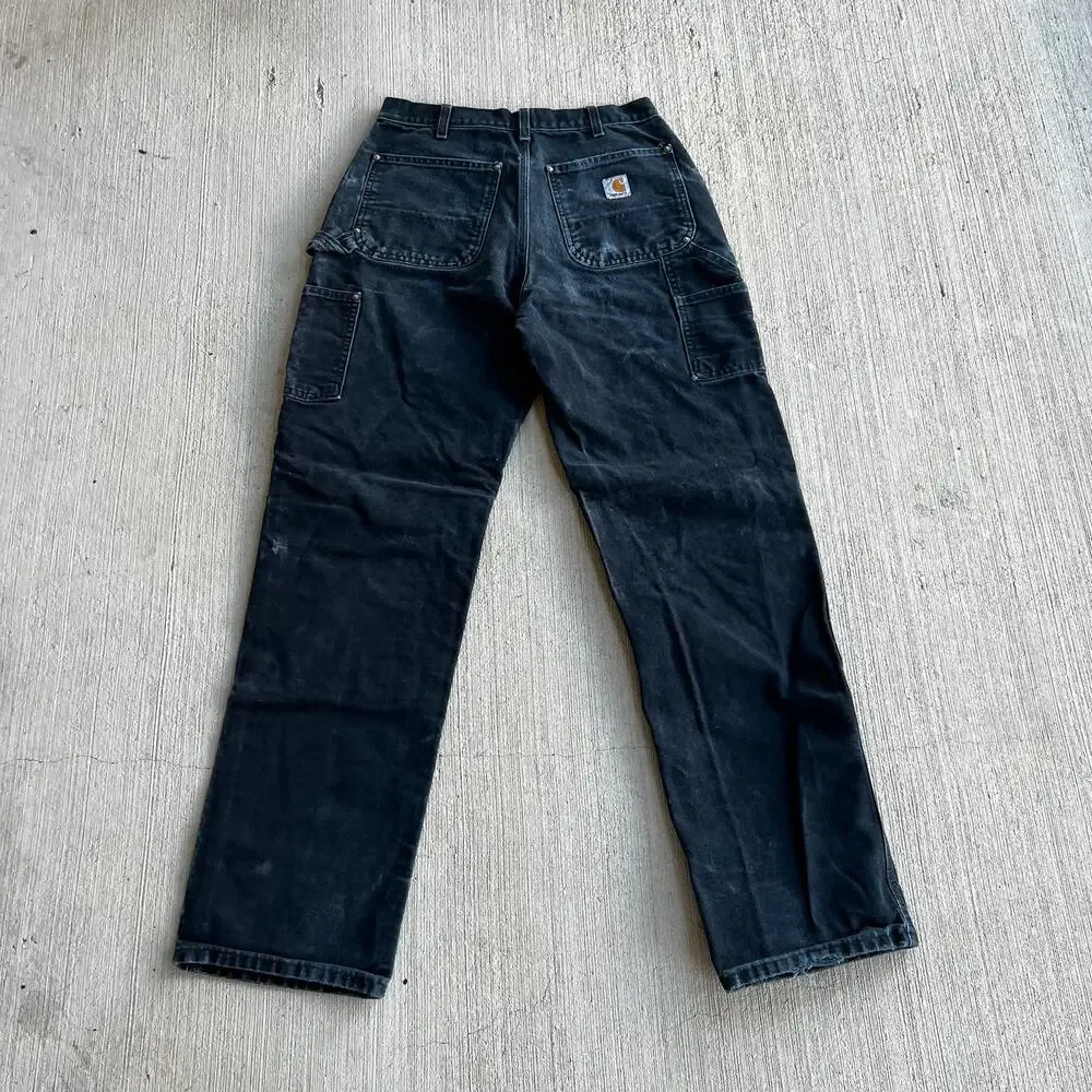 Carhartt faded black double knee work wear carpenter pants